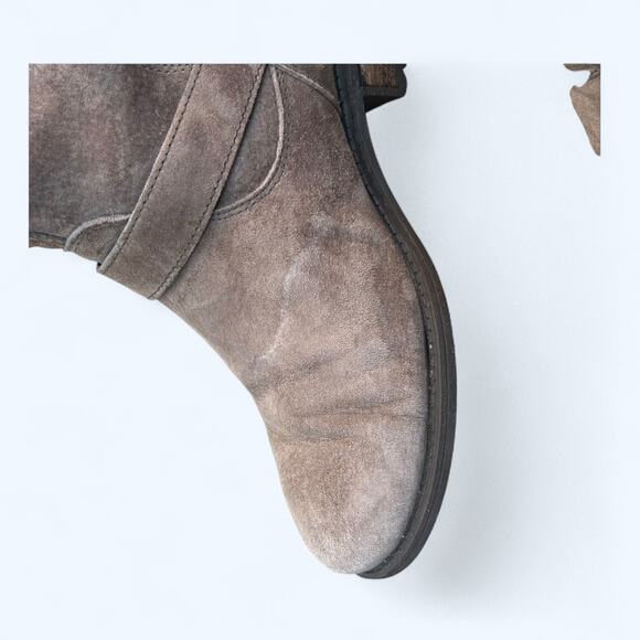 UGG Australia Chaney Brown Moto Engineer Boots Shearling Lined Suede Women's 8.5 - Picture 6 of 15